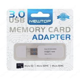 Card Reader USB 3.0 adattatore per leggere e scrivere memory Micro SD SDXC SDHC Bianco